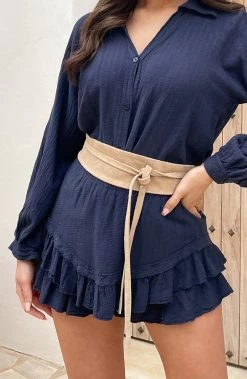 Skort Katoen Feminine Marine