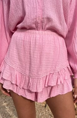 Skort Katoen Feminine Roze