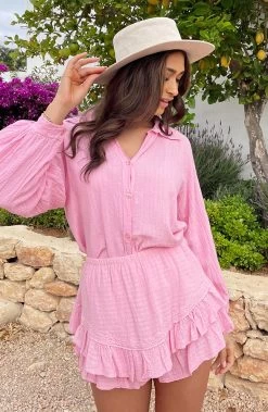 Blouse Katoen Feminine Roze -Kleding Promotie Winkel Co ord Katoen Feminine Roze 4 586x900 1