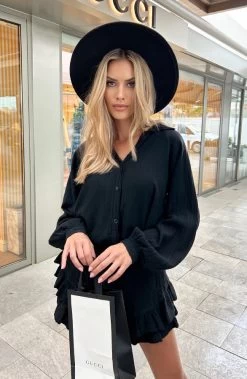 Skort Katoen Feminine Zwart -Kleding Promotie Winkel Co ord Katoen Feminine Zwart 10 586x900 2