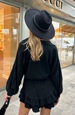 Skort Katoen Feminine Zwart -Kleding Promotie Winkel Co ord Katoen Feminine Zwart 11 586x900 3