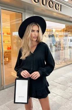 Blouse Katoen Feminine Zwart