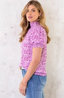 Col Top Bloemen Roze -Kleding Promotie Winkel Col Top Bloemen Roze 5 586x900 1