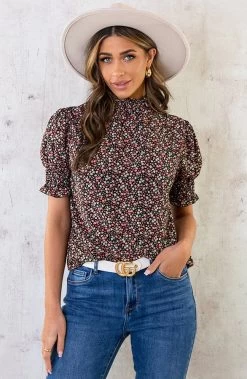 Musthave Deal Print Col Tops -Kleding Promotie Winkel Col Top Bloemetjes Koraal 2 586x900 2