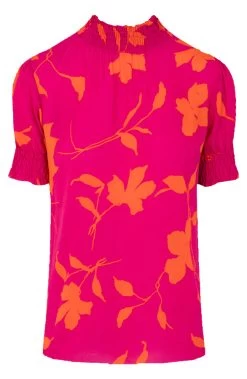 Col Top Flower Roze Oranje -Kleding Promotie Winkel Col Top Flower Roze Oranje 586x900 1