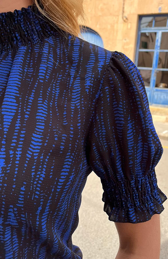 Col Top Print Deluxe Kobalt 6 Col Top Print Deluxe Kobalt - Afbeelding 4