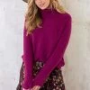 Col Trui Met Ruit Patroon Magenta -Kleding Promotie Winkel Col Trui Met Rui Patroon Magenta 2 586x900 1