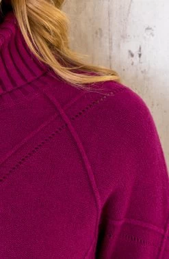 Col Trui Met Ruit Patroon Magenta -Kleding Promotie Winkel Col Trui Met Rui Patroon Magenta 6 586x900 1