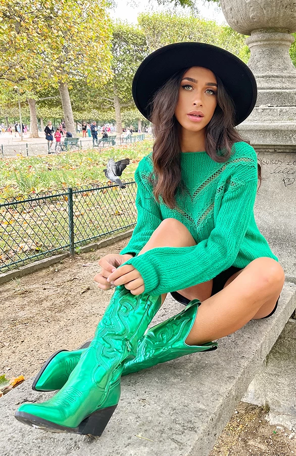 Cowboylaarzen Metallic Green 6 Cowboylaarzen Metallic Green - Afbeelding 4