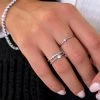 Double Ring Diamonds Zilver