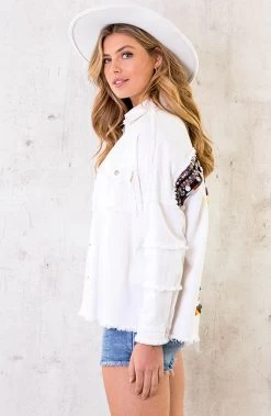Embroidery Boho Jacket Ecru -Kleding Promotie Winkel Embroidery Boho Jacket Ecru 5 586x900 1