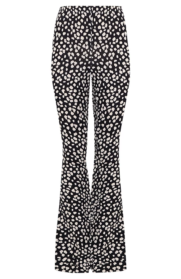 Flared Broek Panterprint Zwart 2.0 3 Flared Broek Panterprint Zwart 2.0
