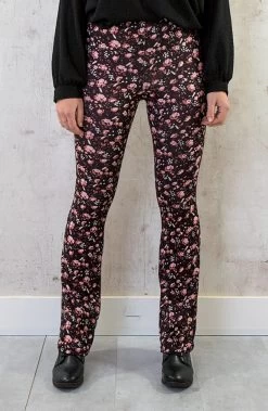 Flared Broek Wild Flower Dust Roze