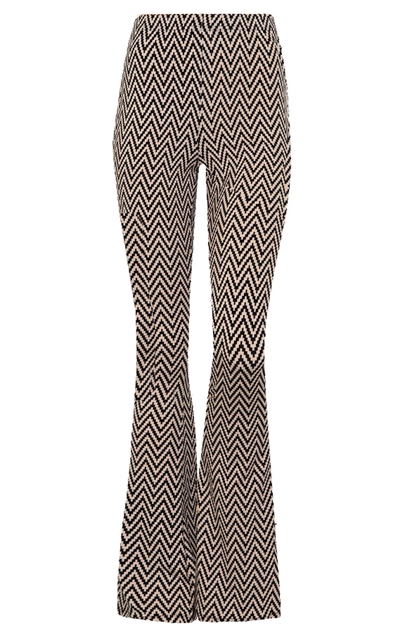 Flared Broek Zigzag Beige 9 Flared Broek Zigzag Beige - Afbeelding 7