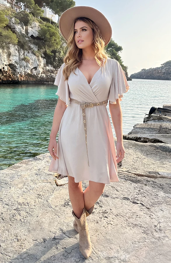 Florence Jurk Beige 2.0 5 Florence Jurk Beige 2.0 - Afbeelding 3