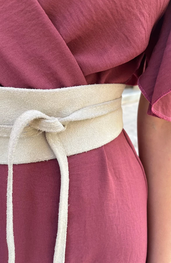 Suede Wikkelriem Light Beige 6 Suede Wikkelriem Light Beige - Afbeelding 4