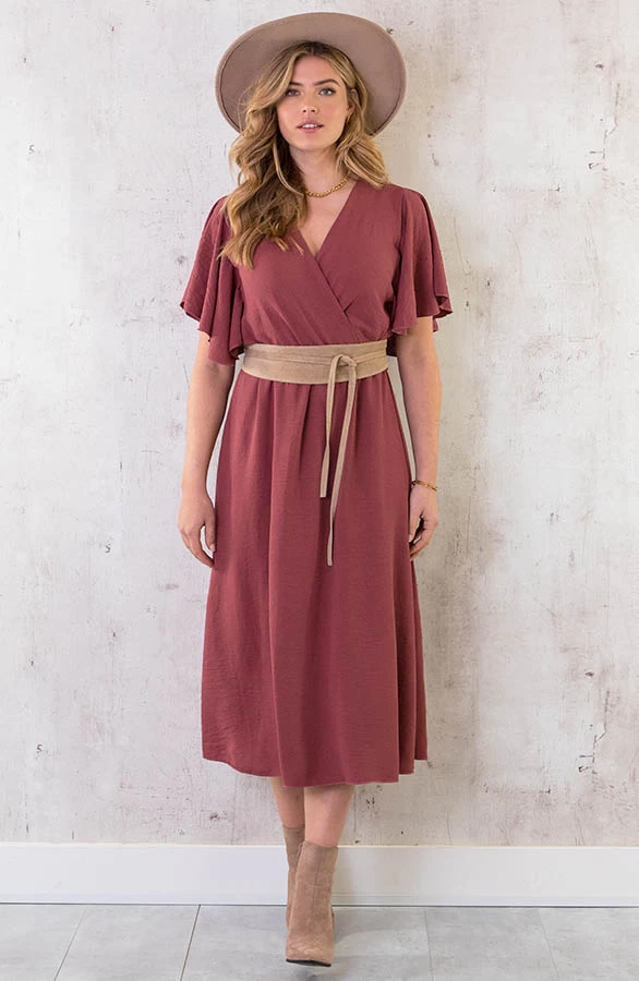 Florence Midi Jurk Dust Roze 9 Florence Midi Jurk Dust Roze - Afbeelding 7