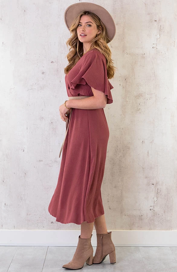 Florence Midi Jurk Dust Roze 11 Florence Midi Jurk Dust Roze - Afbeelding 9