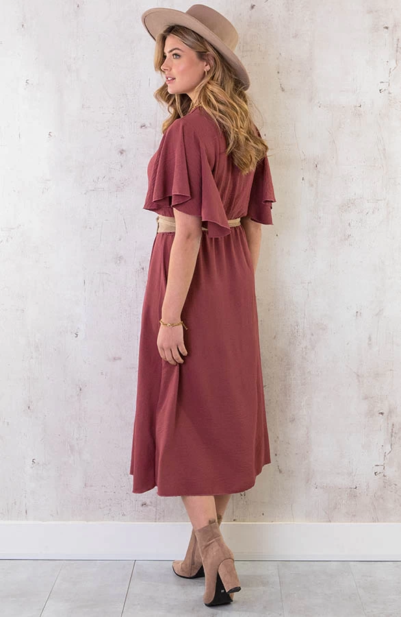 Florence Midi Jurk Dust Roze 12 Florence Midi Jurk Dust Roze - Afbeelding 10