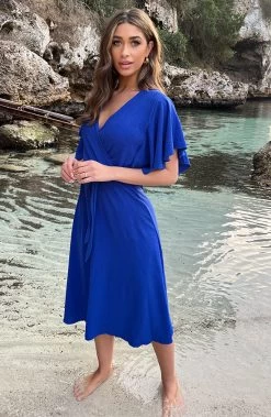 Florence Midi Jurk Kobalt -Kleding Promotie Winkel Florence Midi Jurk Kobalt 1 586x900 1