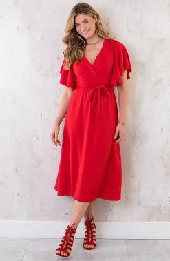 Florence Midi Jurk Rood