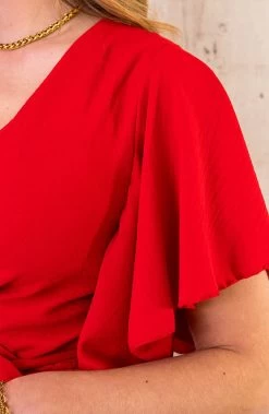 Florence Midi Jurk Rood -Kleding Promotie Winkel Florence Midi Jurk Rood 5 586x900 1