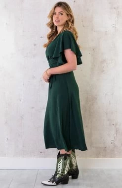 Florence Midi Jurk Smaragd -Kleding Promotie Winkel Florence Midi Jurk Smaragd 3 586x900 1