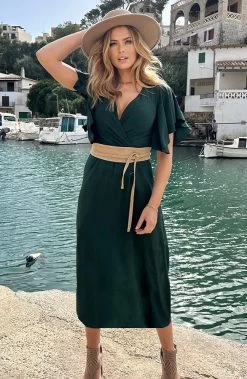 Florence Midi Jurk Smaragd