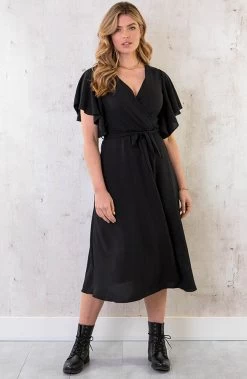 Florence Midi Jurk Zwart -Kleding Promotie Winkel Florence Midi Jurk Zwart 2 586x900 3
