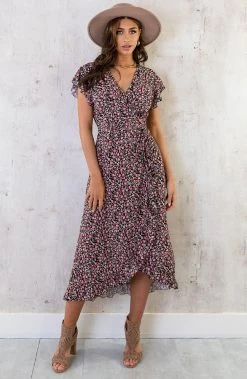 Musthave Deal Midi Jurken Met Print -Kleding Promotie Winkel Flower Jurk Midi Koraal 6 586x900 1