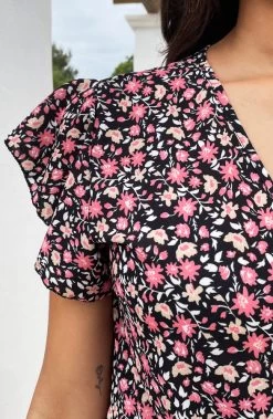 Flower Jurk Midi Koraal -Kleding Promotie Winkel Flower Jurk Midi Koraal close 586x900 1