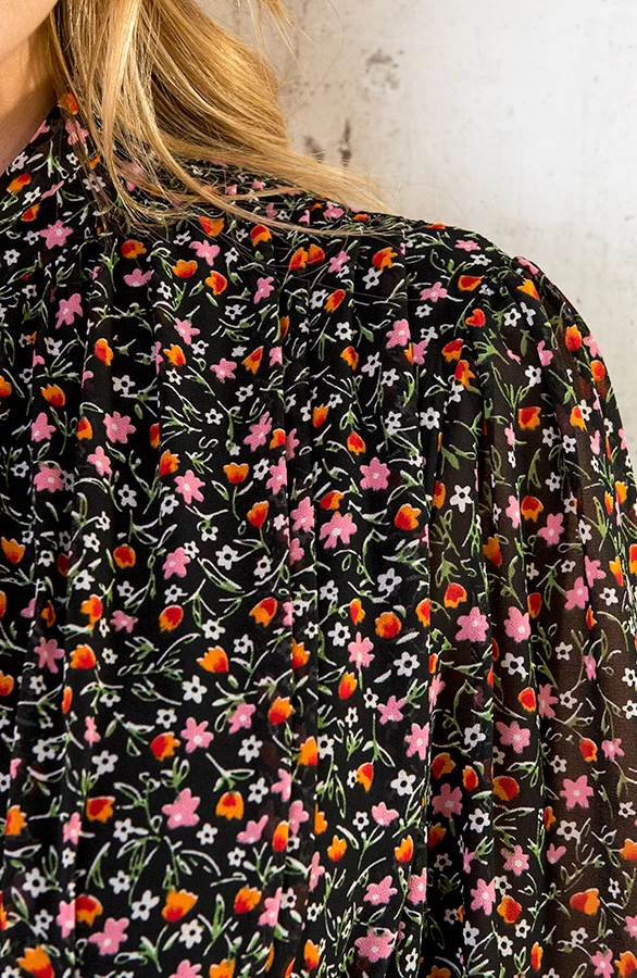 Flower Print Dress Black 7 Flower Print Dress Black - Afbeelding 5