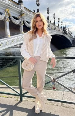 Gebreid Gilet Beige -Kleding Promotie Winkel Gebreid Gilet Beige 8 586x900 1