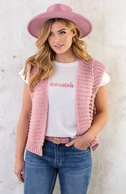Musthave Deal Gebreid Gilet -Kleding Promotie Winkel Gebreid Gilet Dust Roze 2 586x900 1