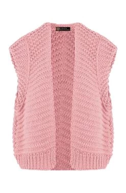 Gebreid Gilet Dust Roze -Kleding Promotie Winkel Gebreid Gilet Dust Roze 7 586x900 1
