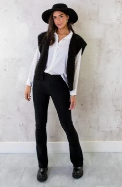 Gebreid Gilet Zwart -Kleding Promotie Winkel Gebreid Gilet Zwart 1 586x900 3