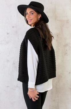 Gebreid Gilet Zwart -Kleding Promotie Winkel Gebreid Gilet Zwart 5 586x900 2