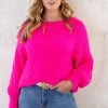 Gebreide Boothals Trui Neon Fuchsia -Kleding Promotie Winkel Gebreide Boothals Trui Neon Fuchsia 4 586x900 1