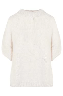 Gebreide Top Korte Mouwen Oversized Ecru -Kleding Promotie Winkel Gebreide Top Korte Mouwen Oversized Ecru 586x900 1