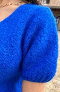 Gebreide Top V-hals Kobalt -Kleding Promotie Winkel Gebreide Top V hals Kobalt 6 586x900 1