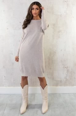 Gebreide Tuniek Beige -Kleding Promotie Winkel Gebreide Tuniek Beige 2 1 586x900 1