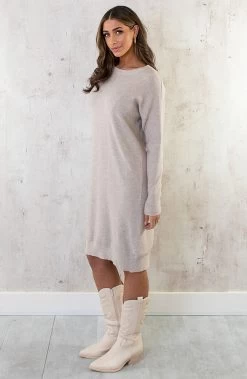 Gebreide Tuniek Beige -Kleding Promotie Winkel Gebreide Tuniek Beige 4 586x900 1