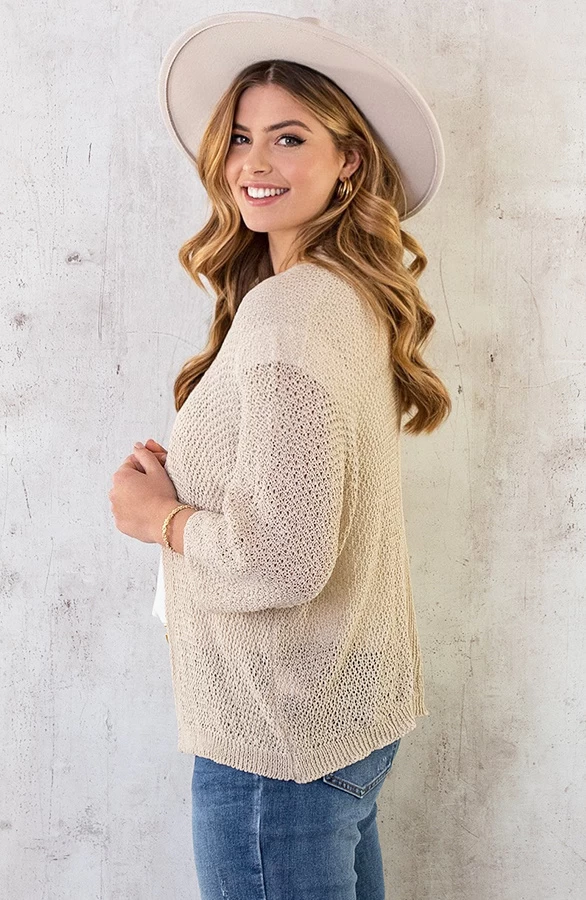 Gehaakt Vest Basic Beige 10 Gehaakt Vest Basic Beige - Afbeelding 8