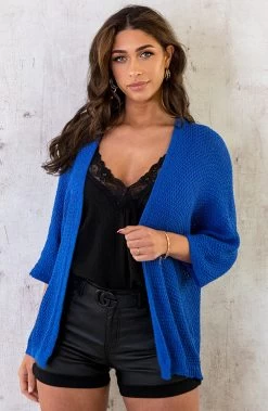 Gehaakt Vest Basic Kobalt