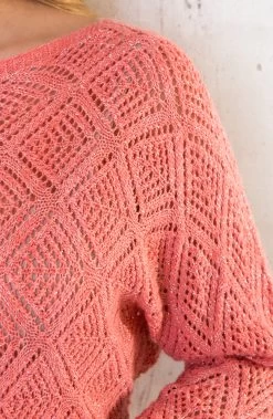 Gehaakte Lurex Top Longsleeve Koraal 14 Gehaakte Lurex Top Longsleeve Koraal -Kleding Promotie Winkel Gehaakte Lurex Top Longsleeve Koraal 2 586x900 1