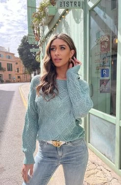 Musthave Deal Gehaakte Lurex Top Longsleeve -Kleding Promotie Winkel Gehaakte Lurex Top Longsleeve Mint 2 586x900 2