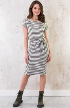 Gestreepte Jurk Groen Wit -Kleding Promotie Winkel Gestreepte Jurk Groen Wit 2 586x900 2