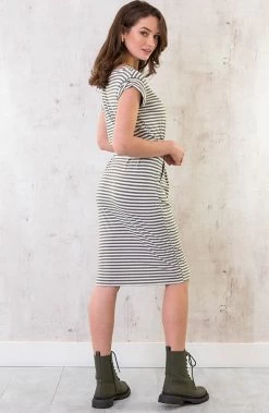 Gestreepte Jurk Groen Wit -Kleding Promotie Winkel Gestreepte Jurk Groen Wit 5 586x900 2