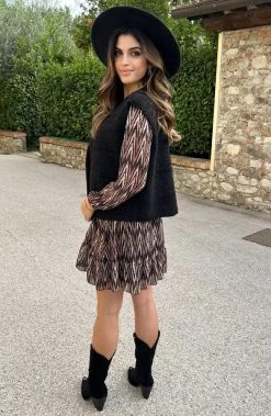 Gilet Pocket Teddy Zwart -Kleding Promotie Winkel Gilet Pocket Teddy Zwart 2 586x900 2