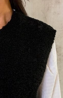 Gilet Pocket Teddy Zwart -Kleding Promotie Winkel Gilet Pocket Teddy Zwart 3 586x900 2